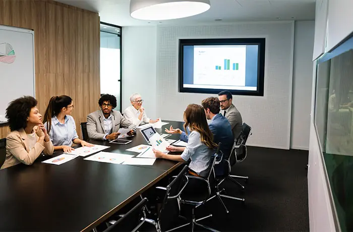 having a group meeting